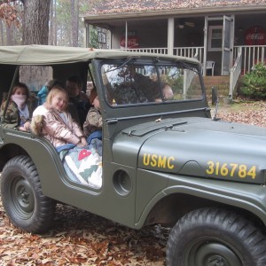 Giving Grandkids A Ride In M38A1 12-17-22 Resized